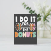 Dumbbell Weightlift Donut Dessert Gym Workout Briefkaart (Staand voorkant)
