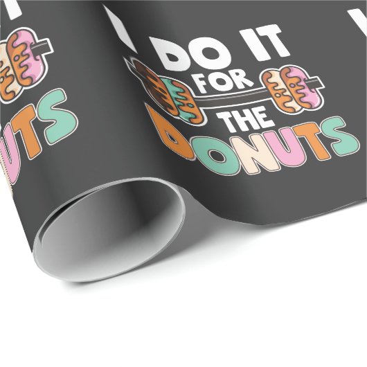 Dumbbell Weightlift Donut Dessert Gym Workout Cadeaupapier (Rol Hoek)