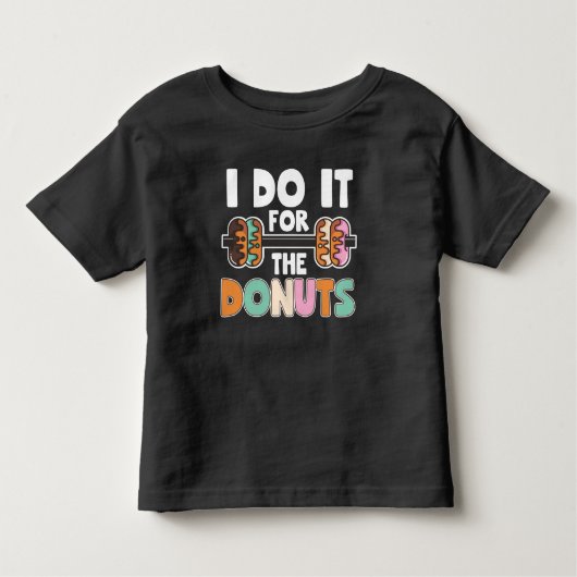 Dumbbell Weightlift Donut Dessert Gym Workout Kinder Shirts (Voorkant)