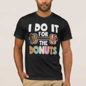 Dumbbell Weightlift Donut Dessert Gym Workout T-shirt (Voorkant)