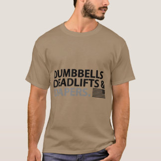 Dumbbells Deadliften en Dapers Fun Gym Dads T-shirt