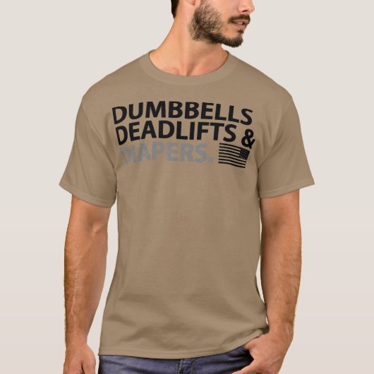 Dumbbells Deadliften en Dapers Fun Gym Dads T-shirt (Voorkant)