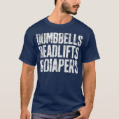 Dumbbells Deadlifts En Luiers Gym Papa Mam T-shirt (Voorkant)