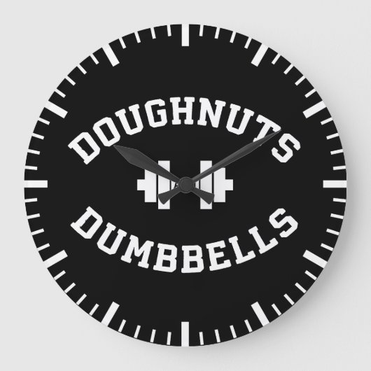 Dumbbells en donuts - Grappige Gym Workout Grote Klok (Voorkant)