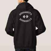 Dumbbells en donuts - Grappige Gym Workout Hoodie (Achterkant)