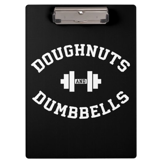 Dumbbells en donuts - Grappige Gym Workout Klembord (Voorkant)