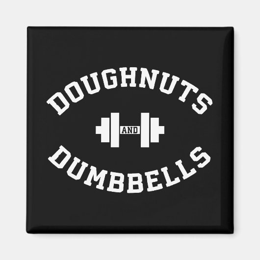 Dumbbells en donuts - Grappige Gym Workout Magneet (Voorkant)