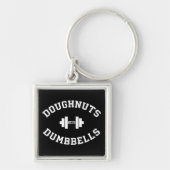 Dumbbells en donuts - Grappige Gym Workout Sleutelhanger (Voorkant)