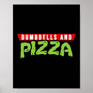 Dumbbells En Pizza Grappige Cute Turtle Thema Gym Poster