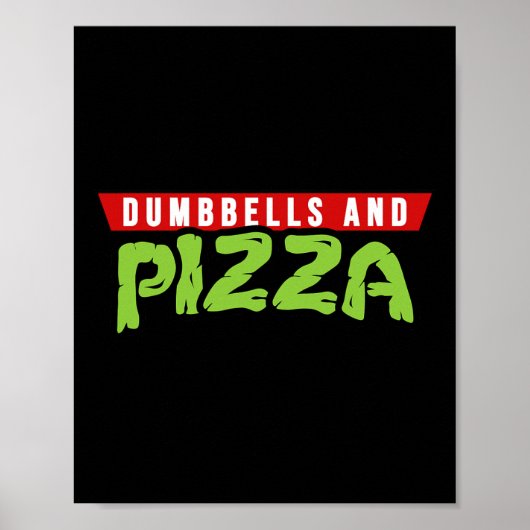 Dumbbells En Pizza Grappige Cute Turtle Thema Gym Poster (Voorkant)