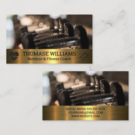 Dumbbells | Geschiktheid | Metaal Visitekaartje (Voorkant / Achterkant)