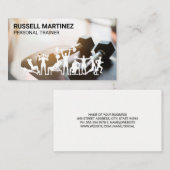 Dumbbells in de Gym | fitness - oefening Visitekaartje (Voorkant / Achterkant)