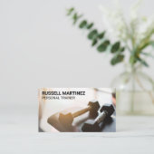 Dumbbells in de gym visitekaartje (Staand voorkant)