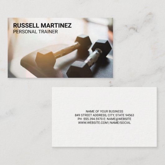 Dumbbells in de gym visitekaartje (Voorkant / Achterkant)