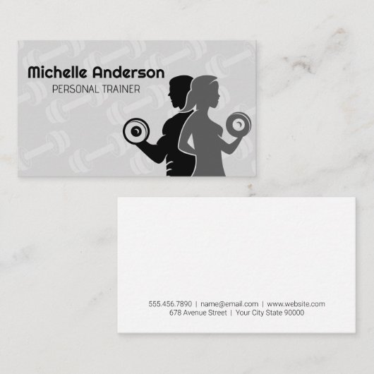 Dumbbells | Uitwerkende mensen Visitekaartje (Voorkant / Achterkant)