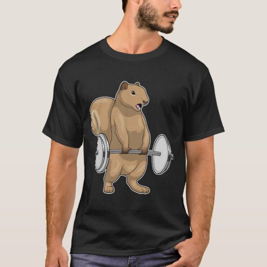 Dumbbells voor Squirrel Bodybuilding T-shirt (Voorkant)