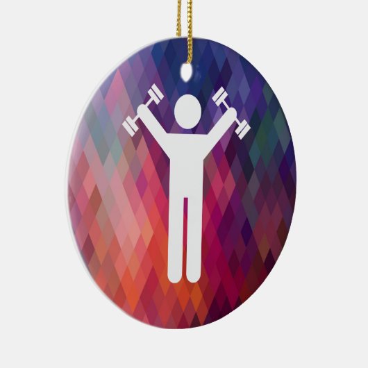 Dumbell Exercises Sign Keramisch Ornament (Rechts)