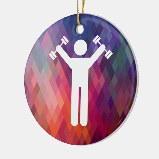 Dumbell Exercises Sign Keramisch Ornament (Links)