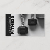 Dumbells Fitness Zwart Wit Visitekaartje (Voorkant)