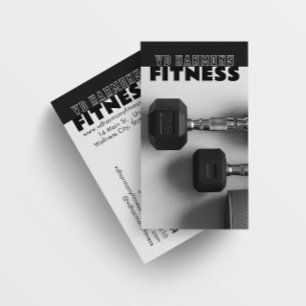 Dumbells Fitness Zwart Wit Visitekaartje
