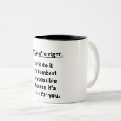 Dumbest Way Tweekleurige Koffiemok (Voorkant rechts)
