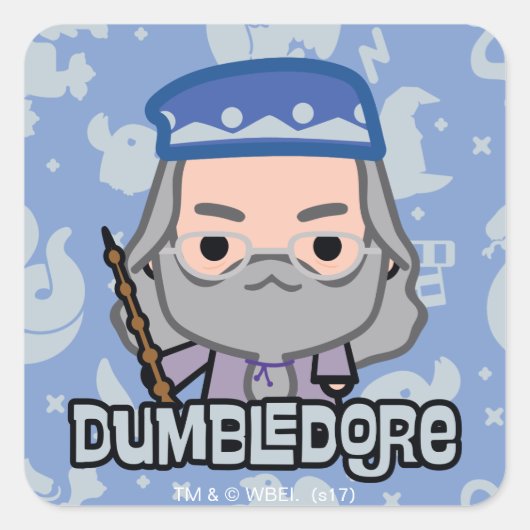 Dumbledore Cartoon Karakter Kunst Vierkante Sticker (Voorkant)