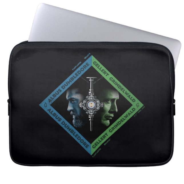 Dumbledore en Grindlewald Bloedtropie Grafisch Laptop Sleeve (Voorkant)