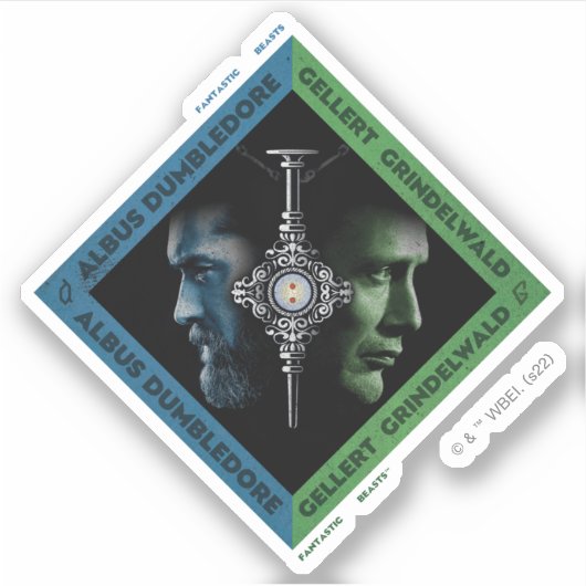 Dumbledore en Grindlewald Bloedtropie Grafisch Sticker (Voorkant)