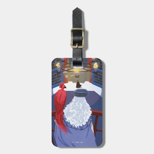 Dumbledore & Fawkes op Balcony Bagagelabel (Voorkant verticaal)