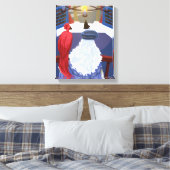 Dumbledore & Fawkes op Balcony Canvas Afdruk (Insitu (Slaapkamer))