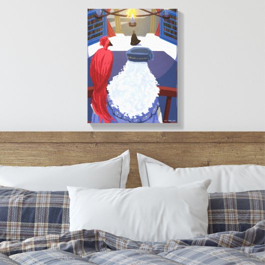 Dumbledore & Fawkes op Balcony Canvas Afdruk (Insitu (Slaapkamer))