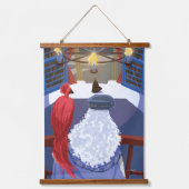 Dumbledore & Fawkes op Balcony Hangend Wandkleed (Voorkant)