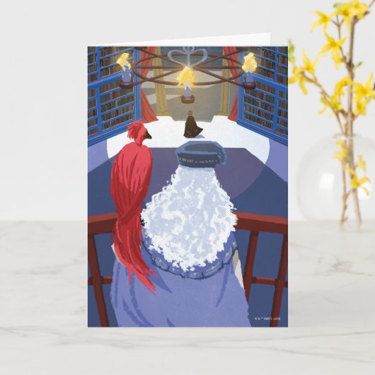 Dumbledore & Fawkes op Balcony Kaart (Gele Bloem)