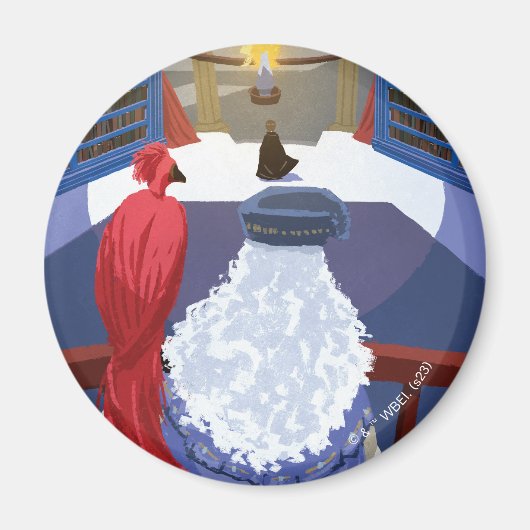 Dumbledore & Fawkes op Balcony Magneet (Voorkant)