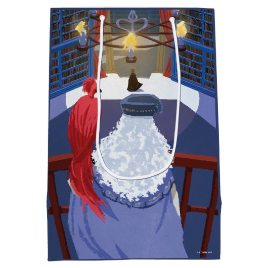 Dumbledore & Fawkes op Balcony Medium Cadeauzakje (Achterkant)