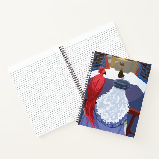 Dumbledore & Fawkes op Balcony Notitieboek (Binnen)