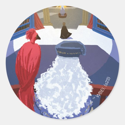 Dumbledore & Fawkes op Balcony Ronde Sticker (Voorkant)