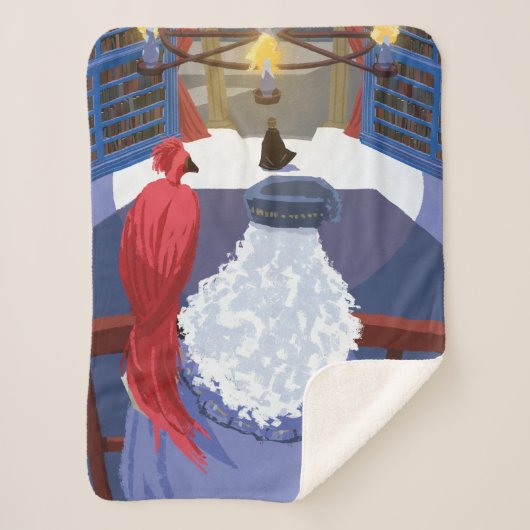 Dumbledore & Fawkes op Balcony Sherpa Deken (Voorkant)