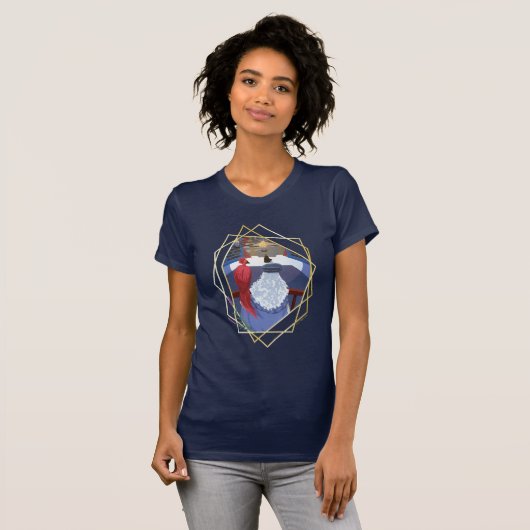 Dumbledore & Fawkes op Balcony T-shirt (Voorkant volledig)