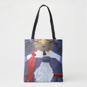 Dumbledore & Fawkes op Balcony Tote Bag (Voorkant)