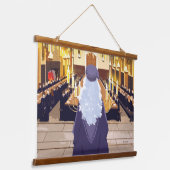Dumbledore Speaking in Hogwarts Great Hall Hangend Wandkleed (Gebogen)