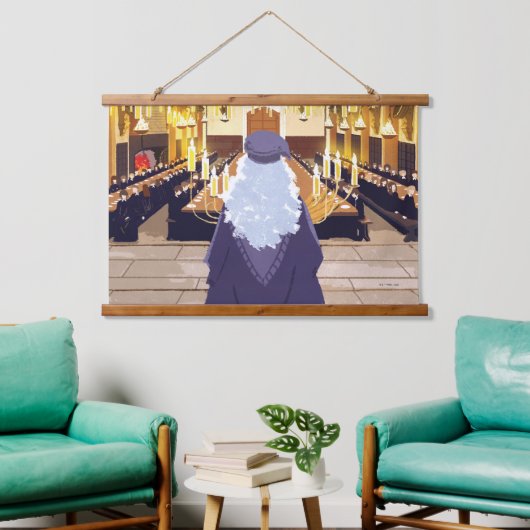 Dumbledore Speaking in Hogwarts Great Hall Hangend Wandkleed (Woonkamer)