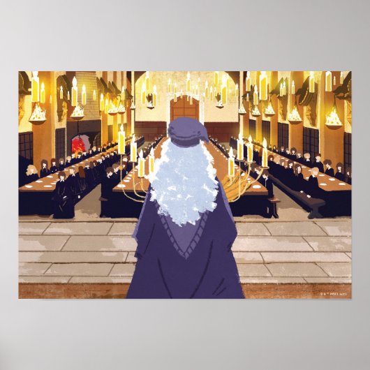 Dumbledore Speaking in Hogwarts Great Hall Poster (Voorkant)