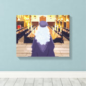 Dumbledore spreekt in de Grote Zaal van Hogwarts Canvas Afdruk (Insitu (Houten vloer))