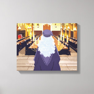 Dumbledore spreekt in de Grote Zaal van Hogwarts Canvas Afdruk
