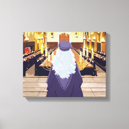 Dumbledore spreekt in de Grote Zaal van Hogwarts Canvas Afdruk (Voorkant)