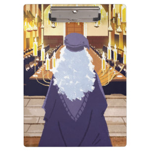 Dumbledore spreekt in de Grote Zaal van Hogwarts Klembord