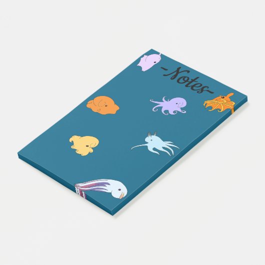 Dumbo-achtige octopussen post-it® notes (Schuin)