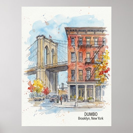 DUMBO Brooklyn New York — Iconische Brug Poster (Voorkant)