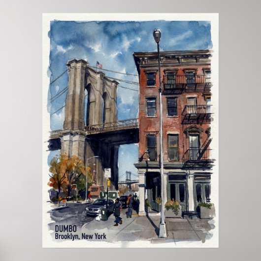DUMBO Brooklyn New York — Iconische Brug Poster (Voorkant)